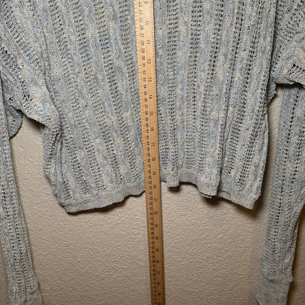 Natural Life Women XL Sweater Chunky Open Knit Sheer Shimmer Crop Festival Boho - Picture 5 of 6